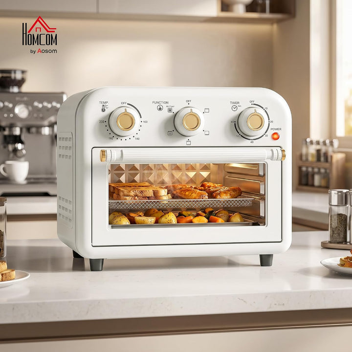HOMCOM Heissluftfritteuse 12 Liter Mini Backofen mit Umluft 5 Programme