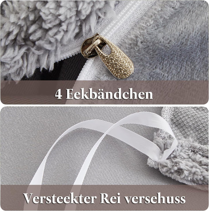 Sedefen Flauschig Bettwäsche 200x200 cm Grau Biber Flanell Fleece Geometrischmuster Cashmere Touch W