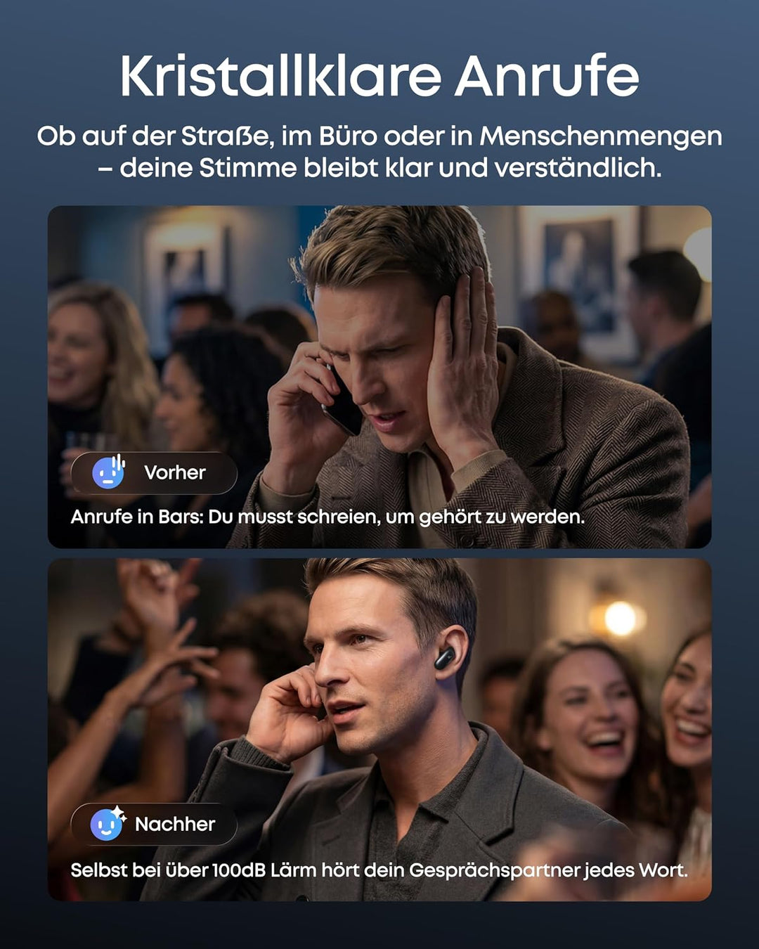 soundcore Anker Liberty 5 Pro, Guinness World Record Anrufqualität 10 Mikros, Noise Cancelling Kopfh
