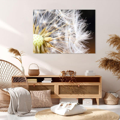 Bilder auf Leinwand 100x70cm Leinwandbild mit Rahmen Baby Sommer Pflanze Gross Wanddeko Bild Schlafz