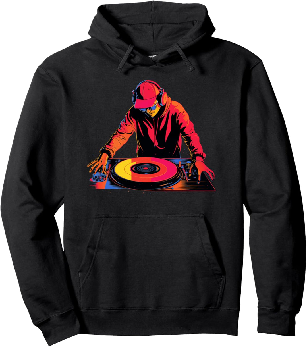 Disc Jockey Plattenspieler DJ Pullover Hoodie