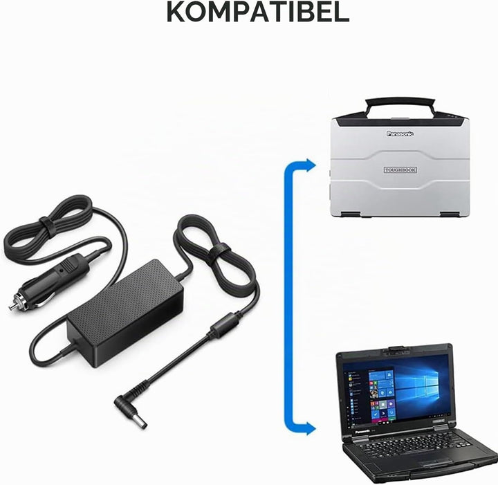 KFD DC 12V-24V Adapter KFZ Ladekabel Netzteil Auto Ladegerät für Panasonic Toughbook CF18 CF19 CF53