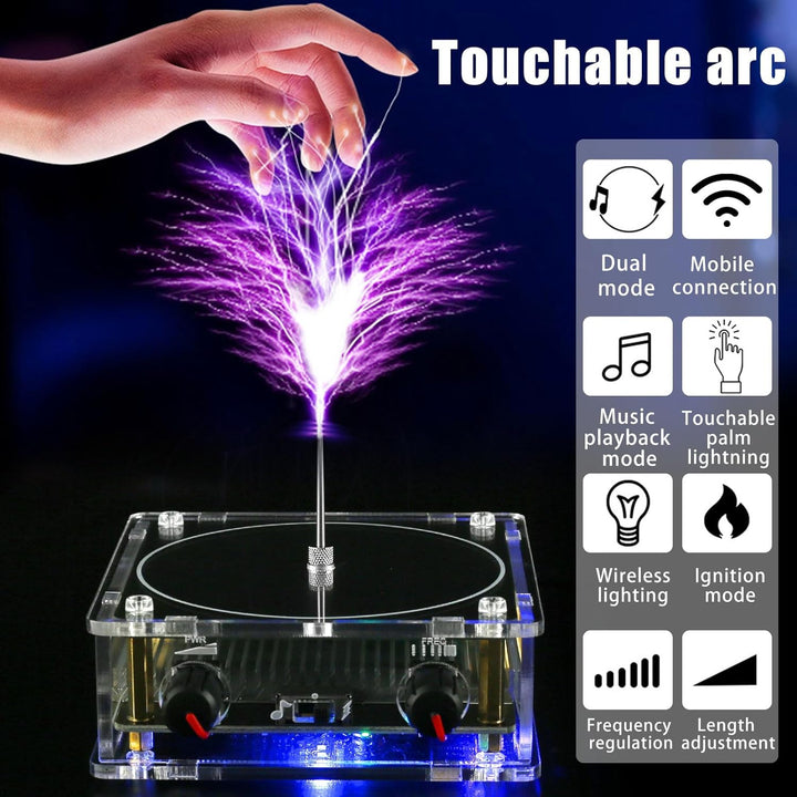 Music Tesla Coil,Lautsprecher Teslaspule aus Acryl,Musikalische Künstliche Blitze Wissenschaftlicher
