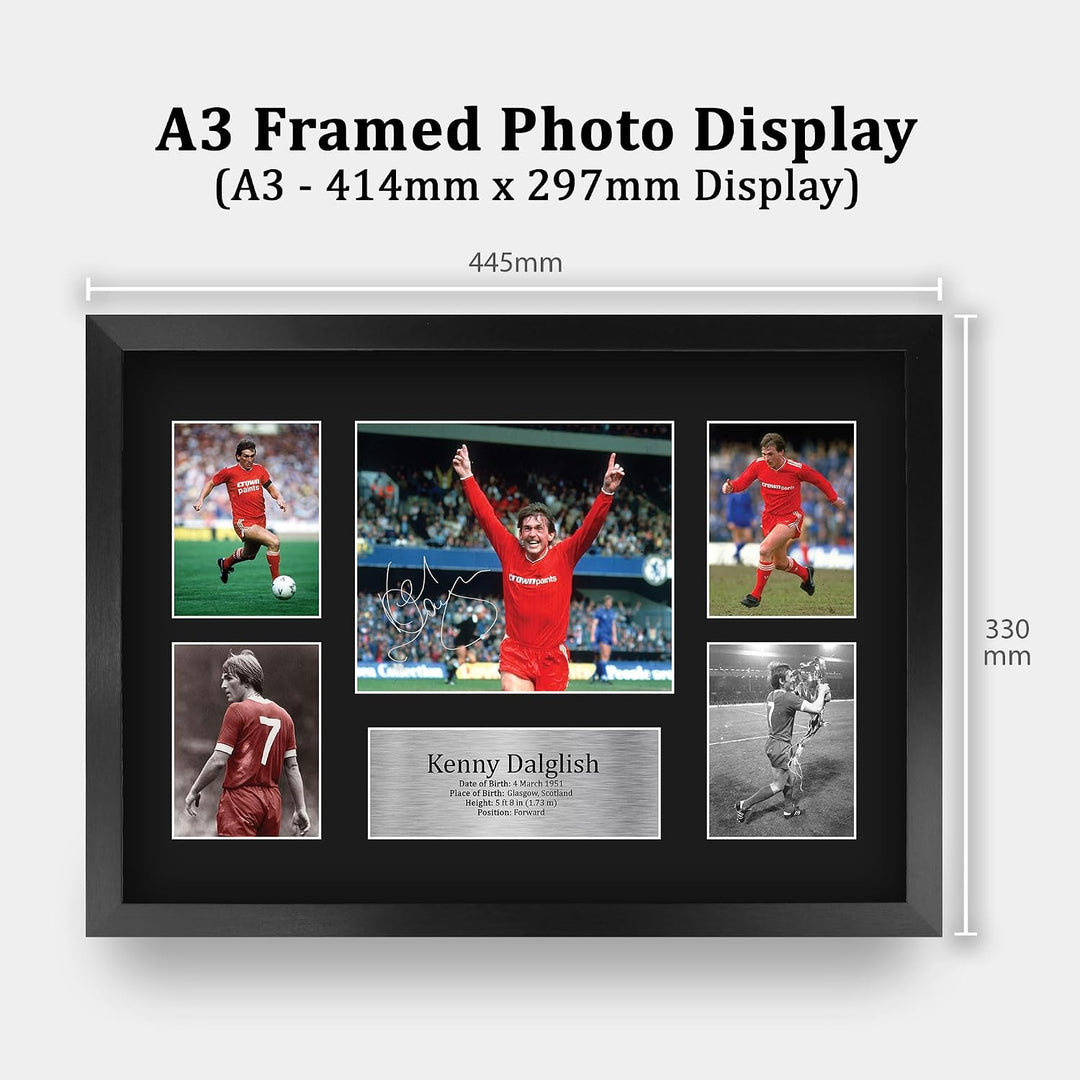 HWC Trading FR A3 Kenny Dalglish Liverpool Gedruckte Erinnerungsstücke Signiert Autogramm Foto Displ