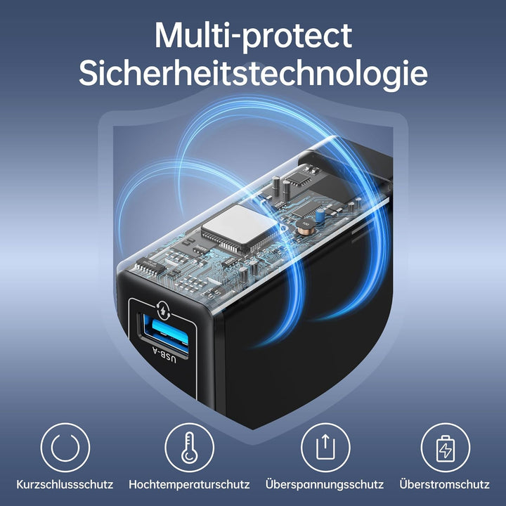 NOHON USB-C Ladegerät Fast Netzteil: 100W GaN Handy 3-Port Schnellladegerät PD3.0 mit 140W Typ-C 1.2