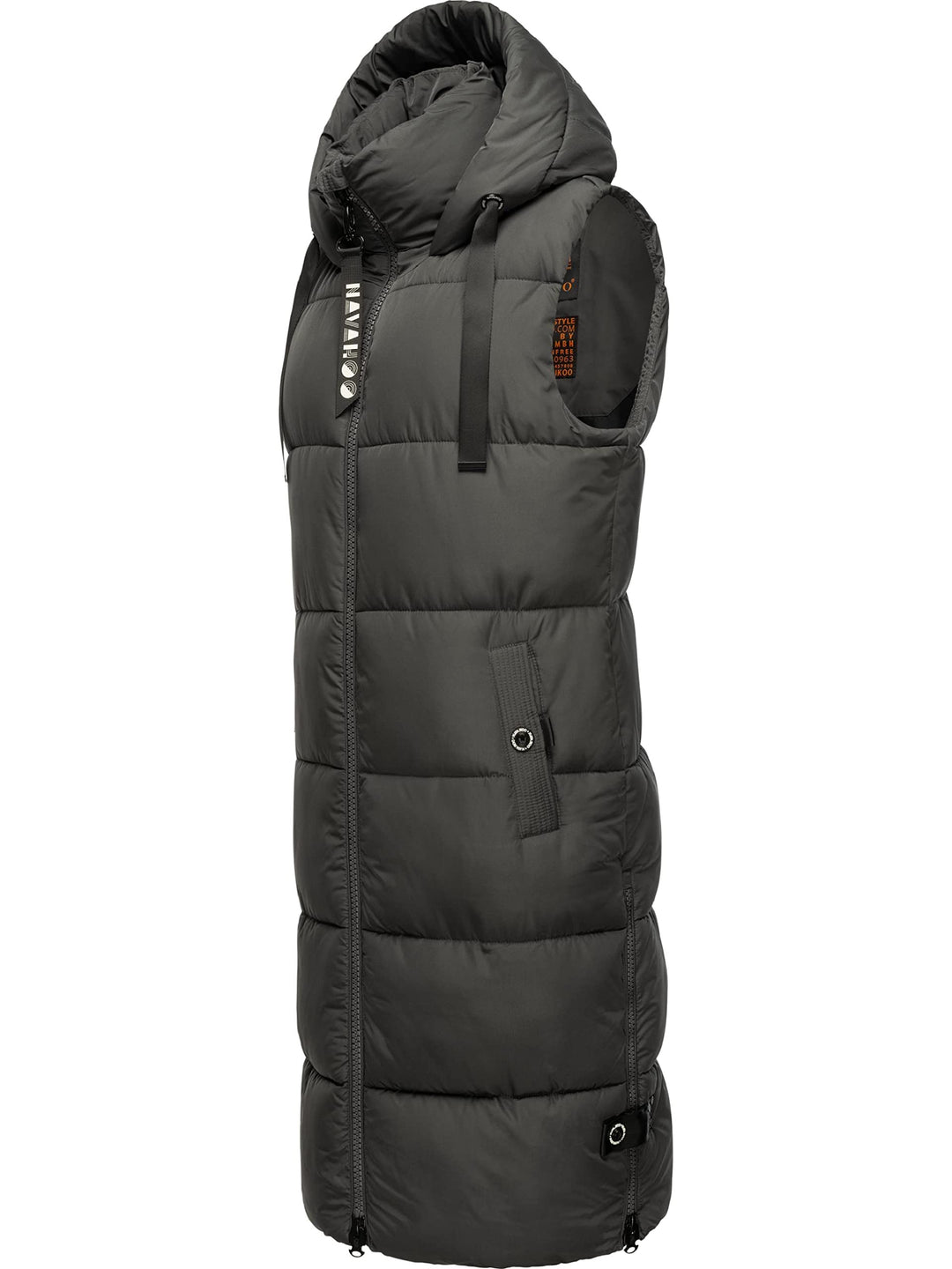 Navahoo Damen ärmellose Lange Outdoorweste warme Winterjacke Schnuffelchen XS-3XL XS Anthracite, XS