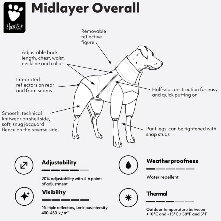Hurtta Midlayer Hundeoverall, Brombeere, 16 Monate brombeerfarben 16M, brombeerfarben 16M