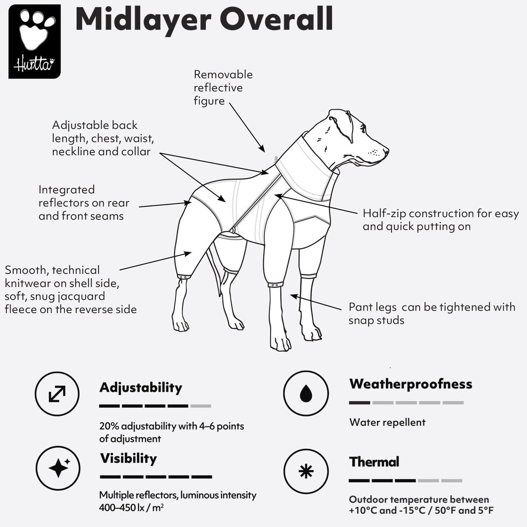 Hurtta Midlayer Hundeoverall, Brombeere, 22 Monate brombeerfarben 22M, brombeerfarben 22M
