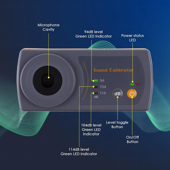 Klang Meter Dezibel Niveau Kalibrator Kalibrierung 114dB / 94dB / 104dB Kalibrierung Niveau für Scha