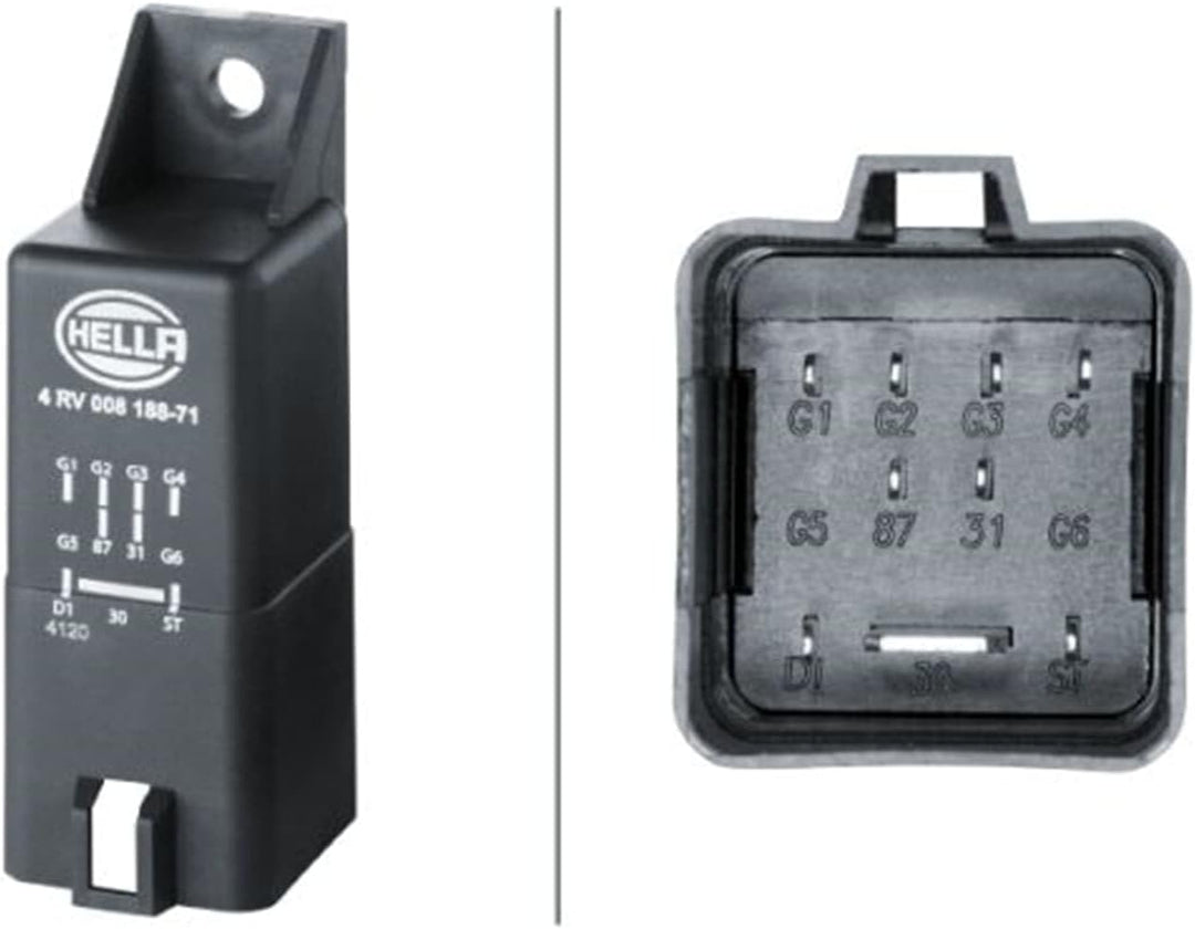 HELLA 4RV 008 188-711 Steuergerät, Glühzeit - 12V - 9-polig - nachglühfähig - Zylinderanzahl: 4