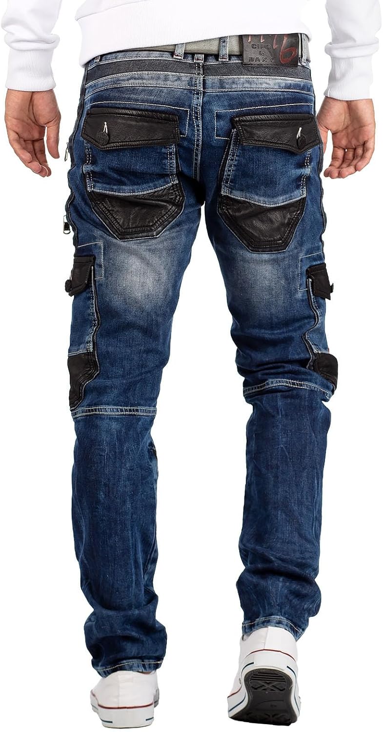 Cipo & Baxx Herren Jeans A-001-cbhjs057, 31W / 34L Sturmblau