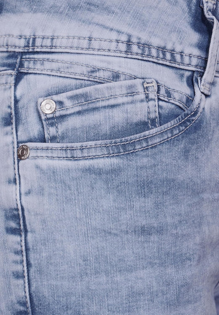 Street One Damen Jeanshose Slim und High Style Denim York 2-knopf 49_59 25W / 32L Heavy Indigo Bleac