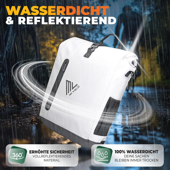 MIVELO - 3in1 Fahrradtasche für Gepäckträger, 100% wasserdicht &amp; PVC-frei, Fahrradtasche Rucksack &amp;