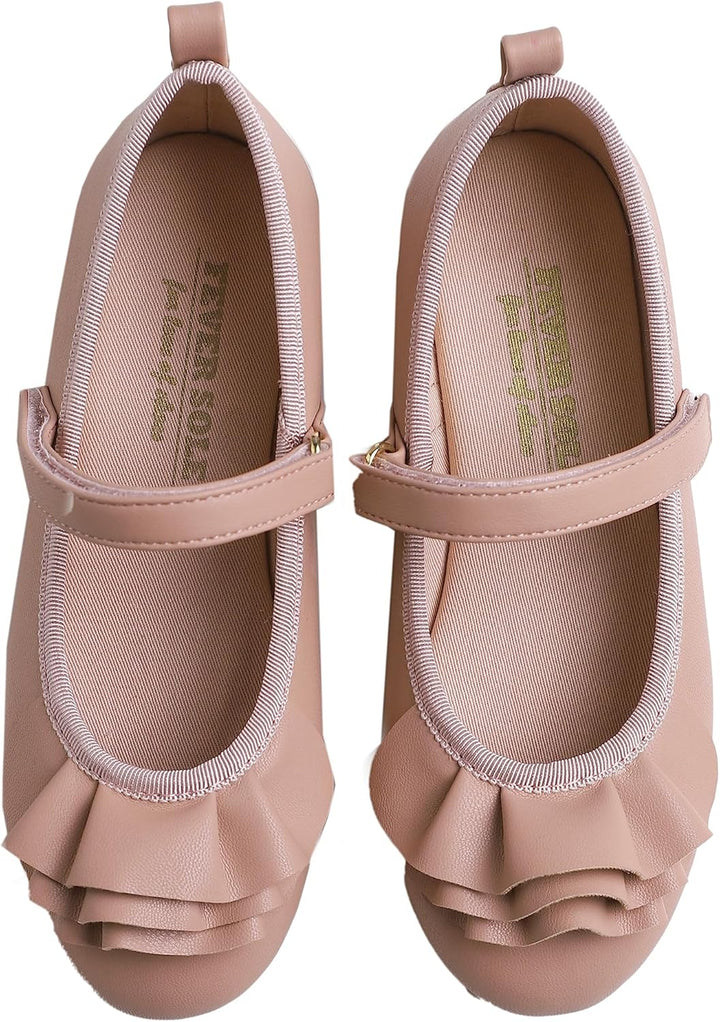 Feversole Girls Cute Dress, Mädchen süsses Kleid Mary Jane Schuhe weiche Party Urlaub Ballerinas 29