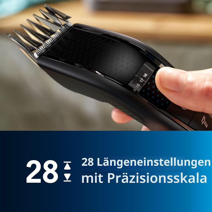 Philips Hair Clipper Series 7000 Haarschneider mit Trim-n-Flow-Technologie (Modell HC7650/15) mit 28