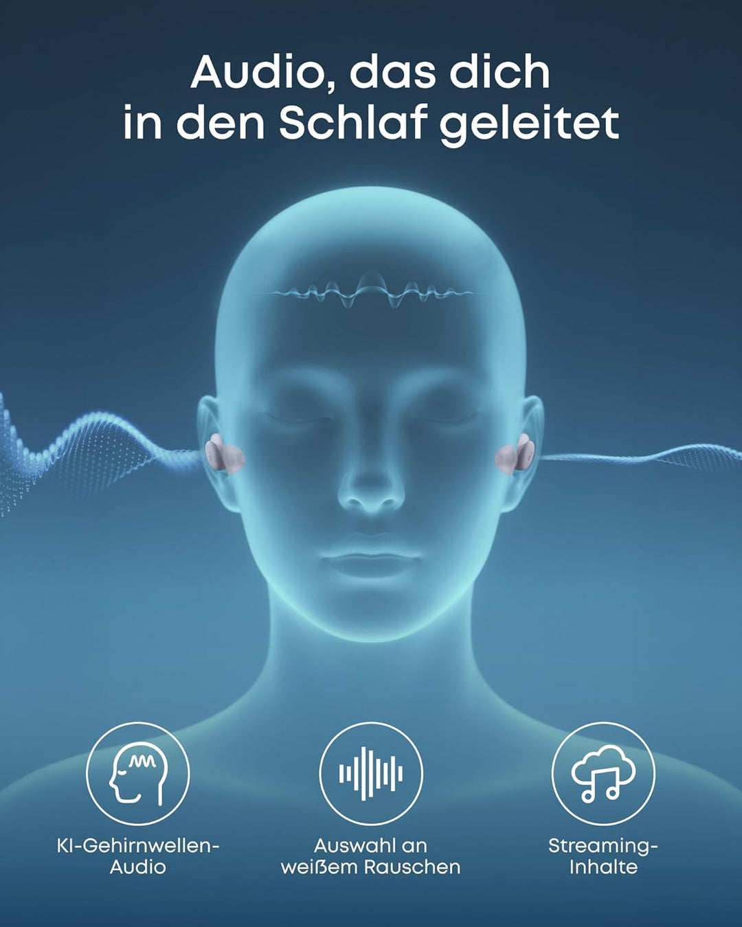 soundcore Sleep A30 von Anker, Schlafkopfhörer, Geräuschmaskierung, Bluetooth-Kopfhörer, adaptives S