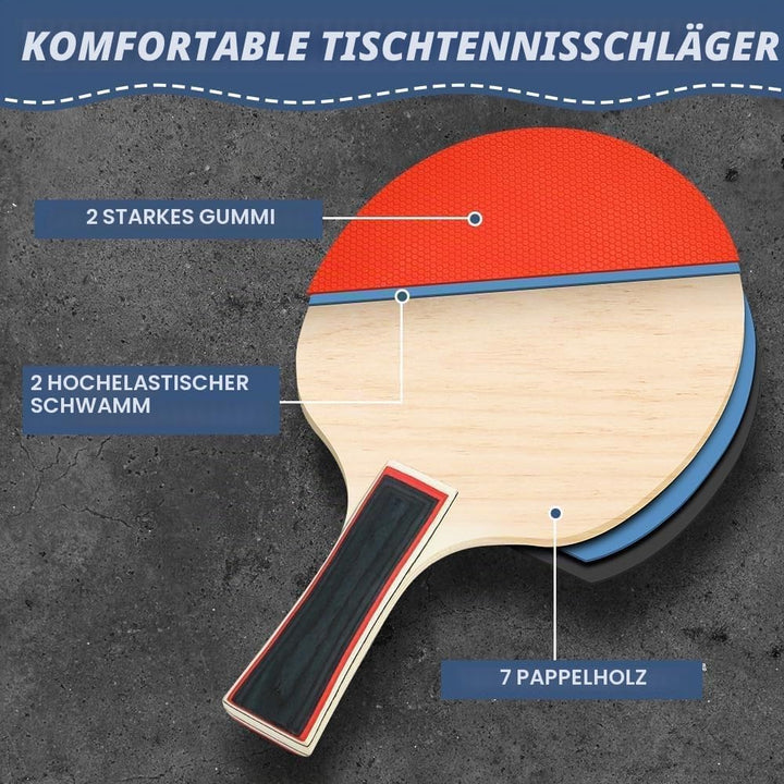 Flintronic Tischtennis Set, Tischtennisschläger, 2 Tischtennisschläger + 3 Tischtennisbälle, Ping Po