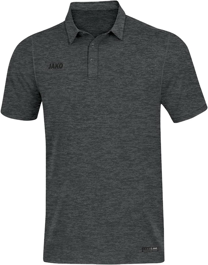 JAKO Herren Polos Polo Premium Basics, marine meliert, XXL, 6329 S Anthrazit Meliert, S Anthrazit Me