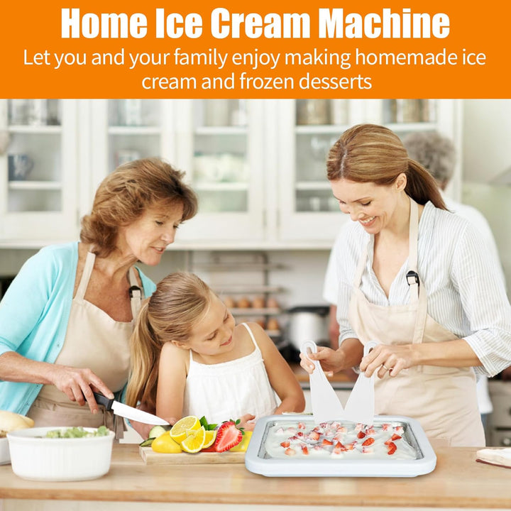 Eismaschine mit 2 Spateln, Eisplatte Eis Rolls für Kinder und Familien, Eiscreme Maschine, Eisplatte
