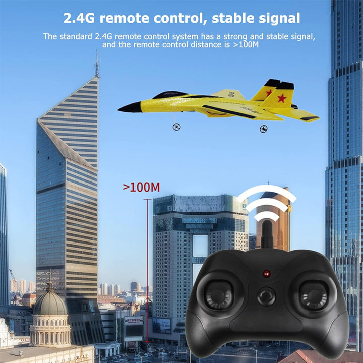 BuyWeek RC Flugzeug, SU35 2 Kanal Ferngesteuertes Flugzeug Starrflügler Ferngesteuert Flugzeugmodell