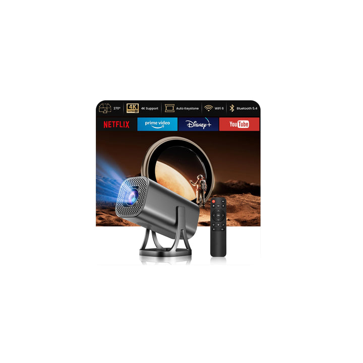 Mini Beamer 4K 1080P, Mini Projektor Tragbarer 22000L Android 12.0 mit WiFi 6 Bluetooth 5.4, Beamer