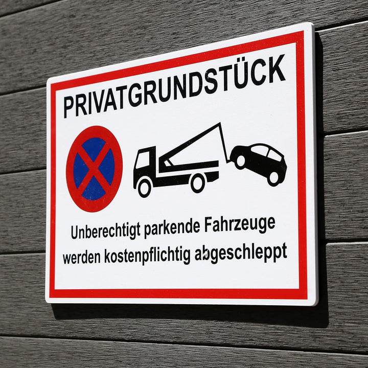 2 Stück XXL Privatgrundstück Schild unberechtigte parkende Fahrzeuge werden kostenpflichtig abgeschl