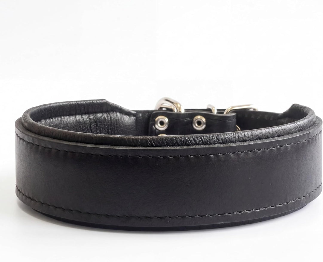 Bestia™ "Classic Echtleder Hundehalsband. 100% Leder. Weich gepolstert. TOP Qualität! XXL- Halsumfan