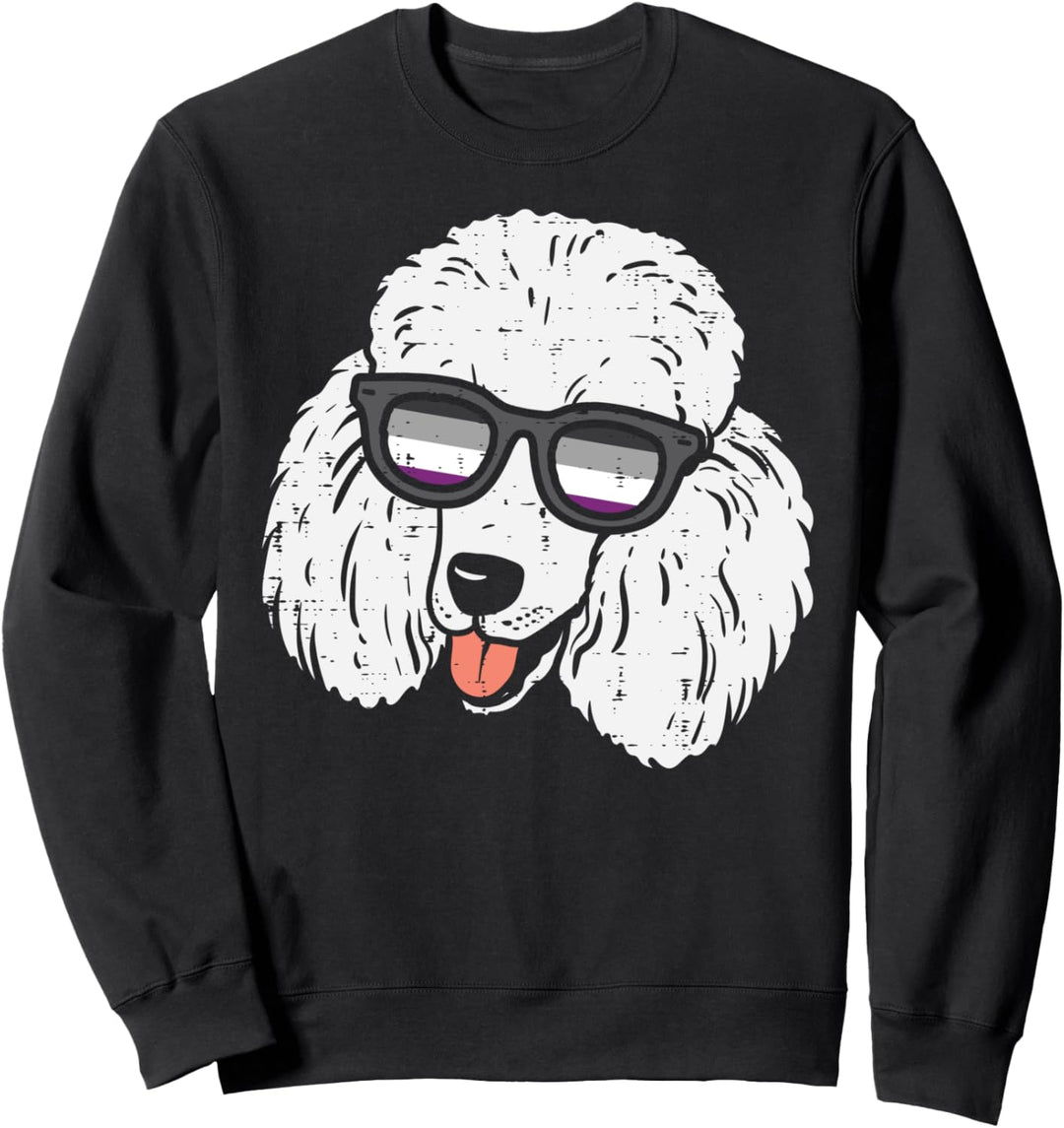 Poodle Dog LGBTQ Asexual Flag Ace Pride Ally Dog Lover Men Sweatshirt