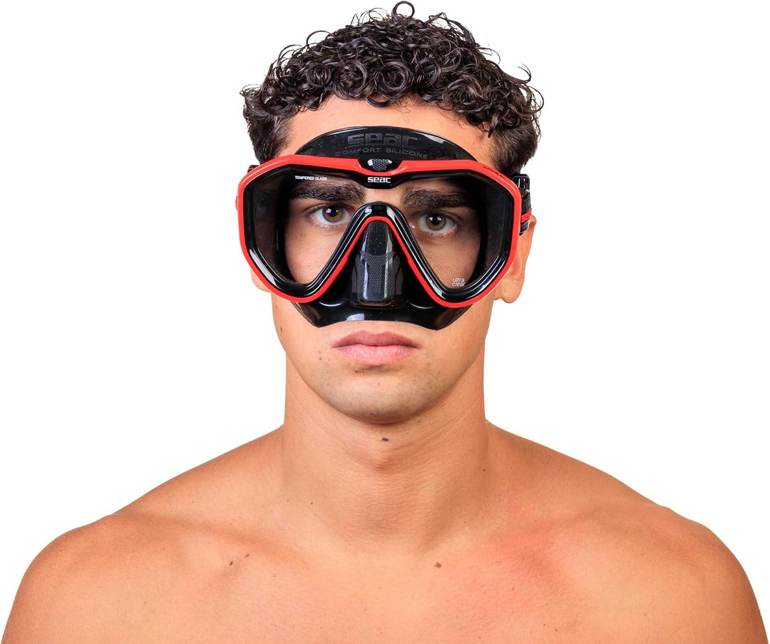 Seac Unisex-Adult Appeal Italien hergestellte Einglas-Tauchmaske mit Einer 3D-Schnalle direkt am Mas