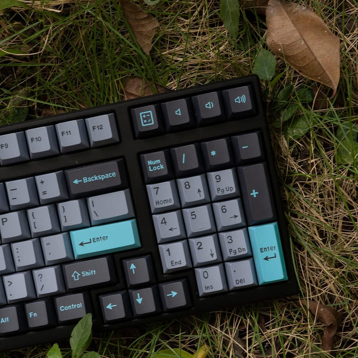 Schwarz Grau Blau Tastenkappen Set 173 Tasten Cherry Profil Doubleshot Custom Tastenkappen ISO ANSI