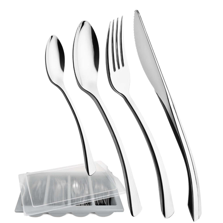 GRÄWE Tafelbesteck 200 teilig für 50 Personen, Besteck aus Kunststoff inkl. Gastrokasten - wiederver