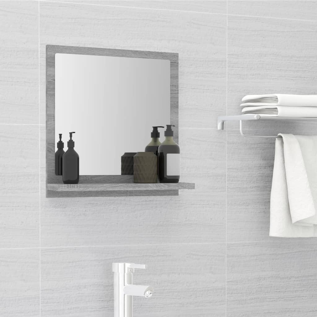 BUKSCYJS Spiegelschrank,Badezimmer Schrankbadspiegel Grau Sonoma 40x10,5x37 cm Holzwerkstoffgeeignet