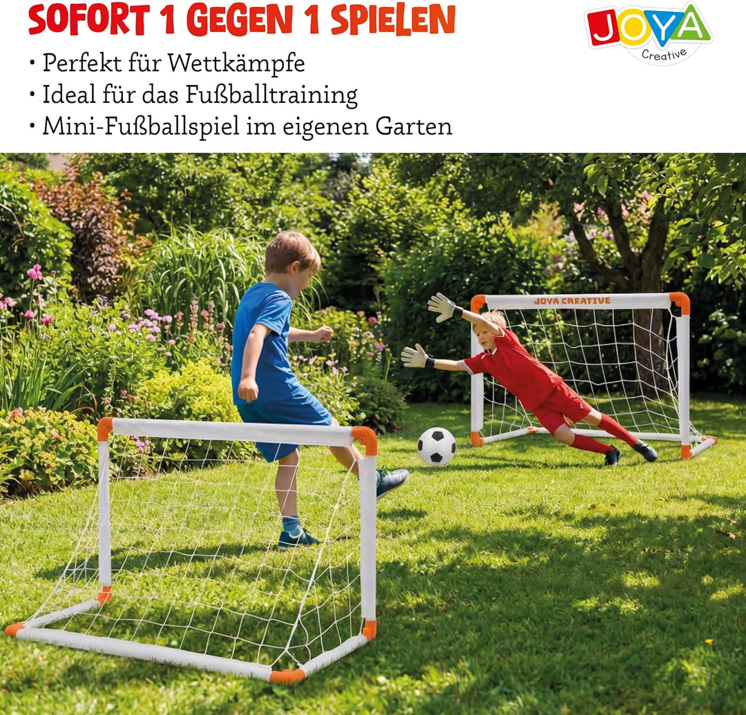 Fussballtor-Set (2er-Set) – inklusive Fussball, Ballpumpe und Tragetasche – 90 x 60 x 60 cm – Fussba