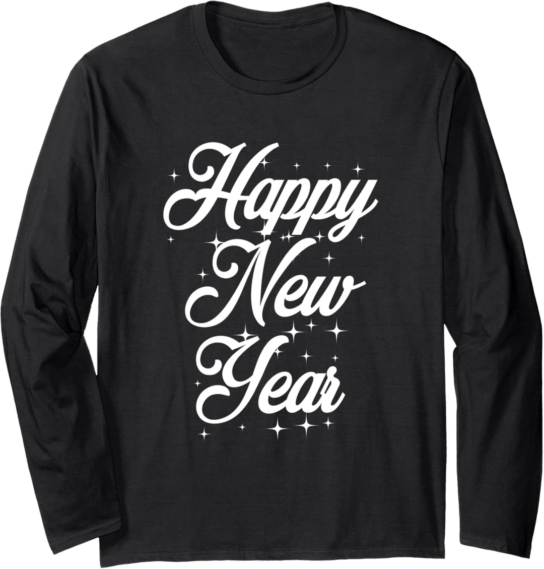 Happy New Year T-Shirt Lustiger Spruch Partyzubehör 2024 Langarmshirt