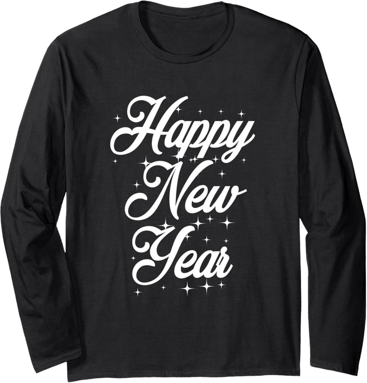 Happy New Year T-Shirt Lustiger Spruch Partyzubehör 2024 Langarmshirt