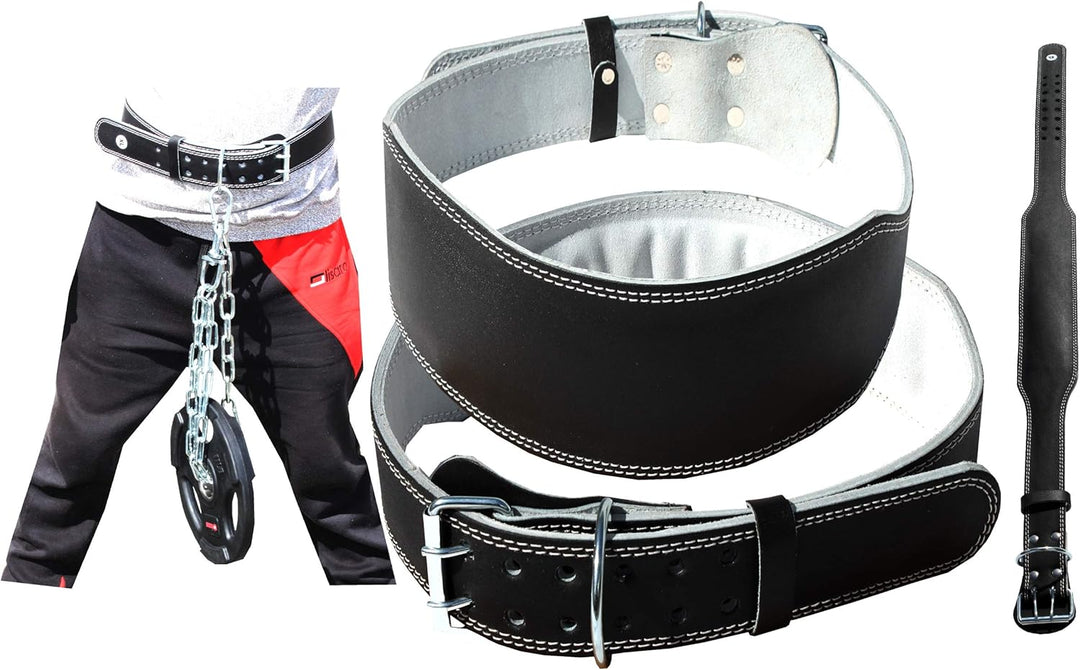 lisaro 4” Gewichthebergürtel Rindsleder Bodybuilding Fitness Trainingsgürtel Powerlifting Gym Kraftt