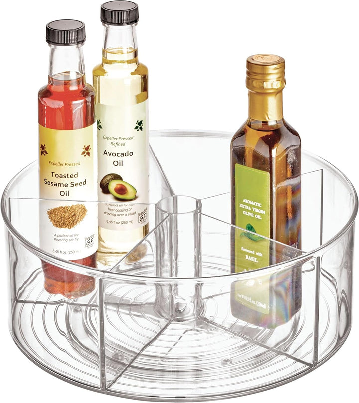 InterDesign Linus Schrank Organizer, mittelgrosser Drehteller mit 5 Fächern aus Kunststoff,