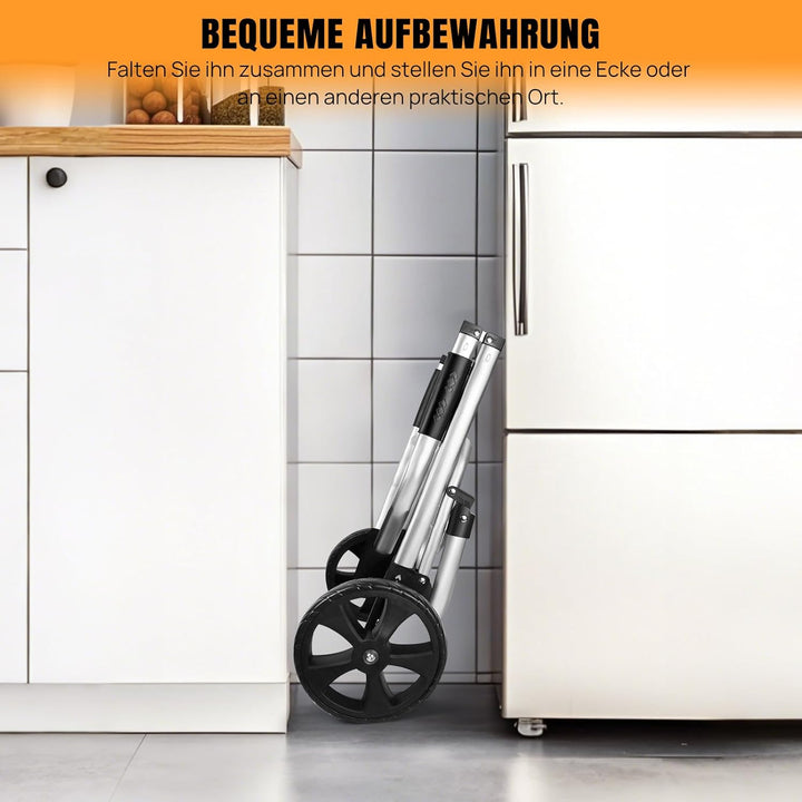 Einkaufstrolley - 40 Liter - Extra grosse Reifen - Abnehmbare & regenfeste Tasche - Aufhängung für d