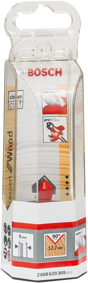 Bosch Accessories Bosch Professional V-Nutfräser (für Holz, Schaft 8mm, Ø12,7mm, Arbeitslänge 10mm,