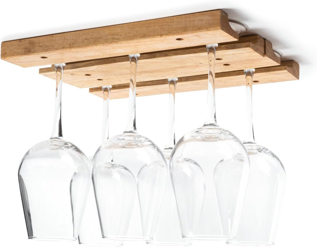 Fox Run Weinglashalter, montiert, Holz, 27,9 x 17,8 x 1,9 cm, Braun 1 Braun, 1 Braun