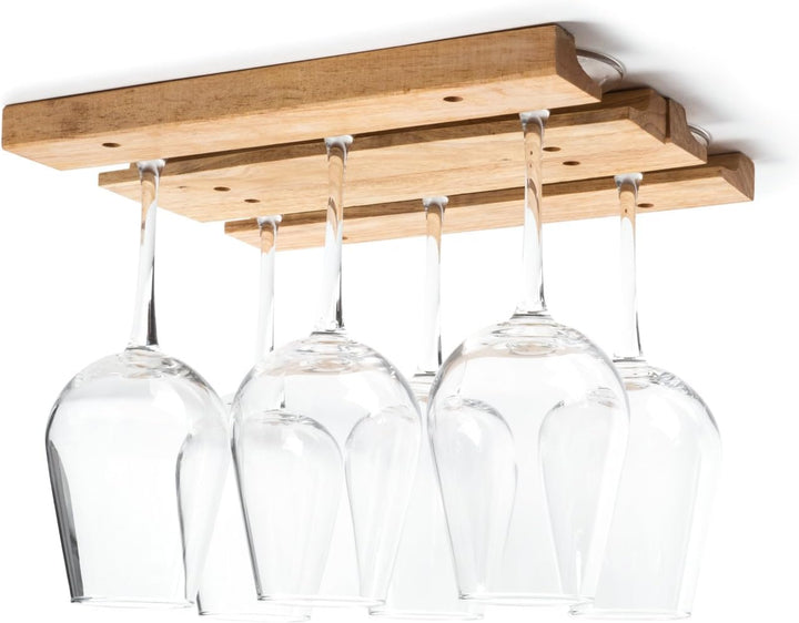 Fox Run Weinglashalter, montiert, Holz, 27,9 x 17,8 x 1,9 cm, Braun 1 Braun, 1 Braun