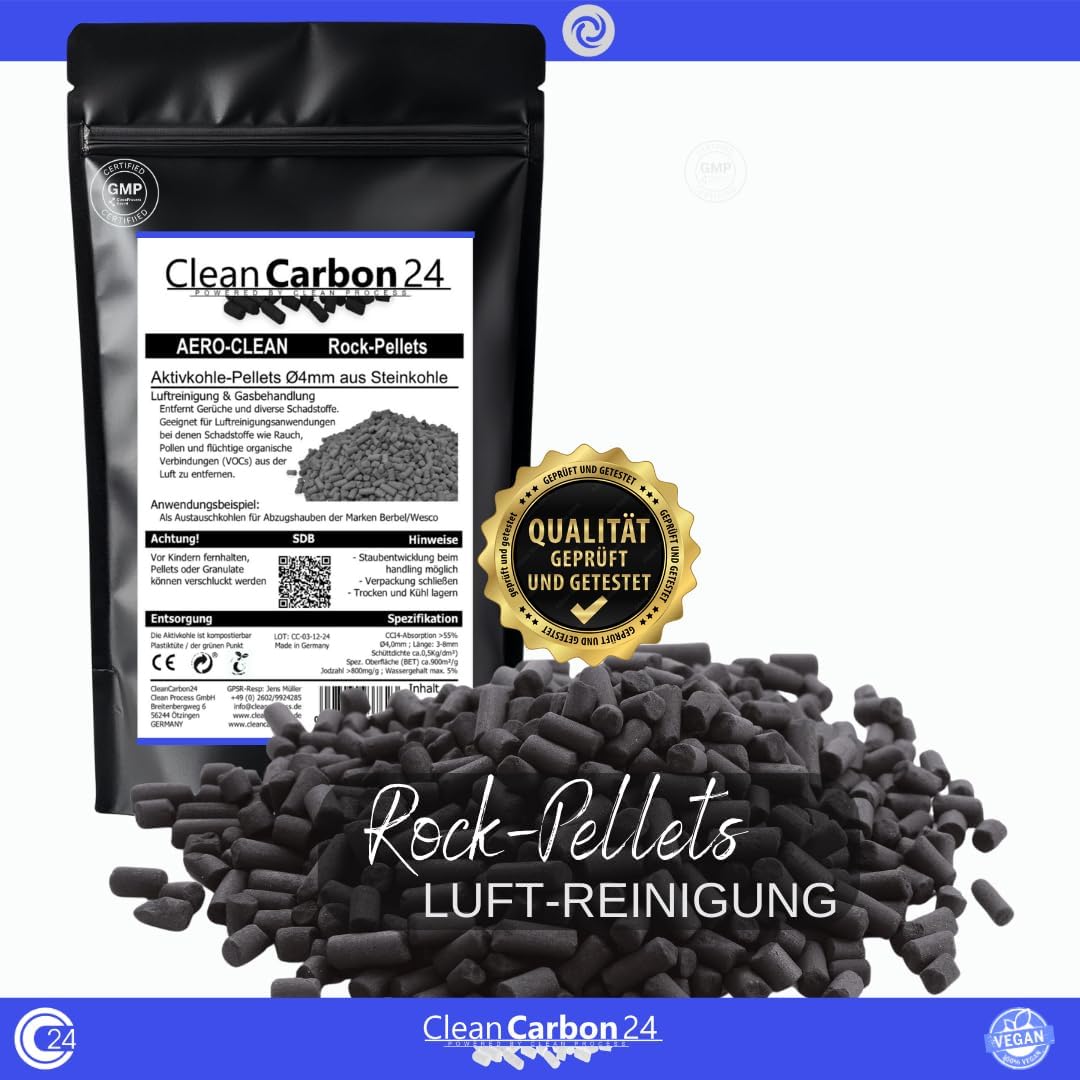 Aktivkohle Pellets Ø4mm, aus Steinkohle zur Luftreinigung AERO-CLEAN Rock-Pellets (2,5 Liter)