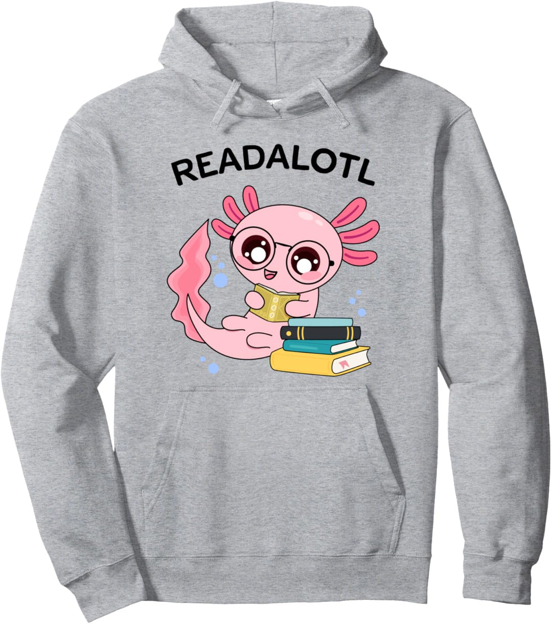 Axolotl Shirt Bücherwurm Buch Lesen Mädchen Axolotl Kostüm Pullover Hoodie
