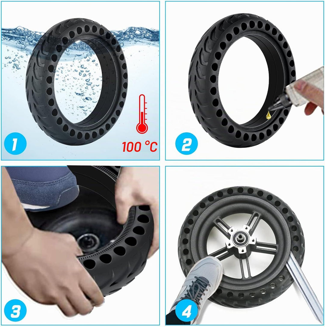 Ainiv Scooter Reifen, 2 Stück 8.5 Zoll für Xiaomi M365 Solid Tires, Elektro-Scooter Vorder und Hinte