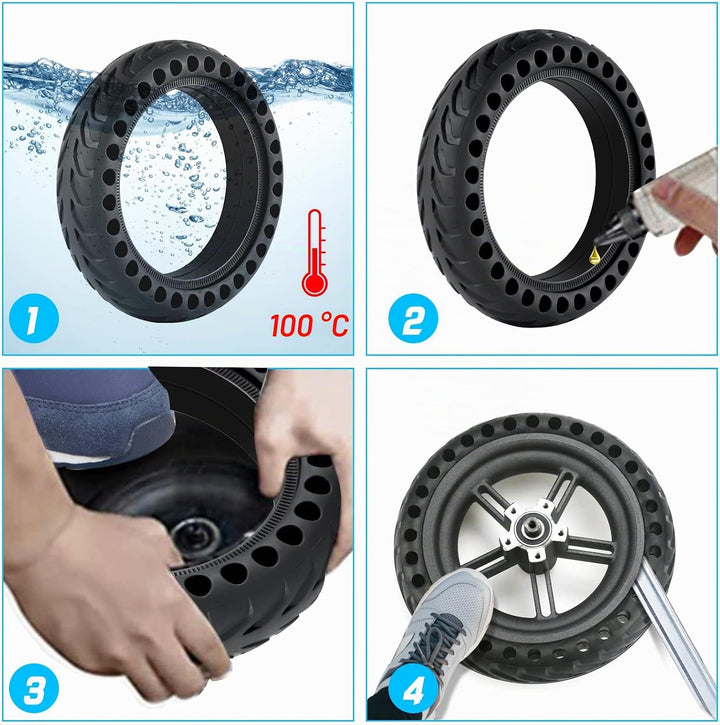 Ainiv Scooter Reifen, 2 Stück 8.5 Zoll für Xiaomi M365 Solid Tires, Elektro-Scooter Vorder und Hinte