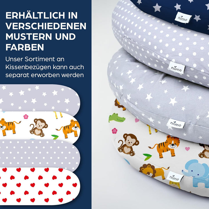 Niimo XXL Schwangerschaftskissen & Stillkissen - Seitenschläferkissen mit Bezug aus 100% Baumwolle,
