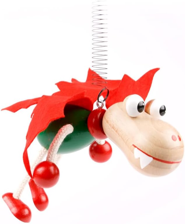 Schwingfigur Drache rot – Handgefertigte Dekoration aus Holz