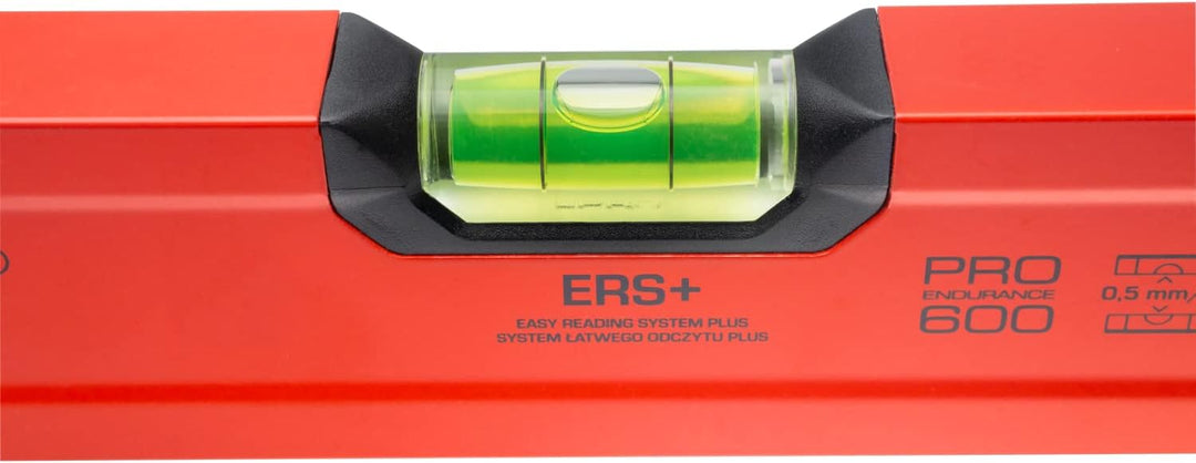 PRO600 Wasserwaage 120 cm mit Ergonomischen Profil - ERS+ (Easy Reading System) Präzise Wasserwaage