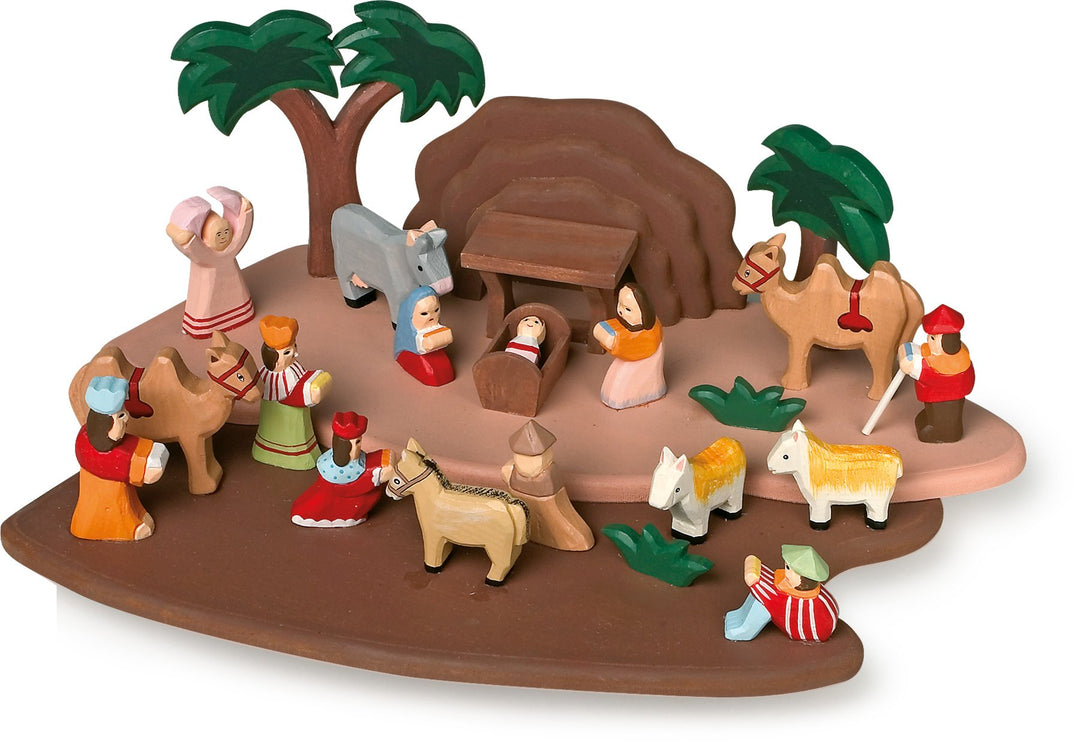 small foot Krippenspiel handgeschnitzt aus Holz, mit allen Figuren aus der Bibelgeschichte, ab 3 Jah