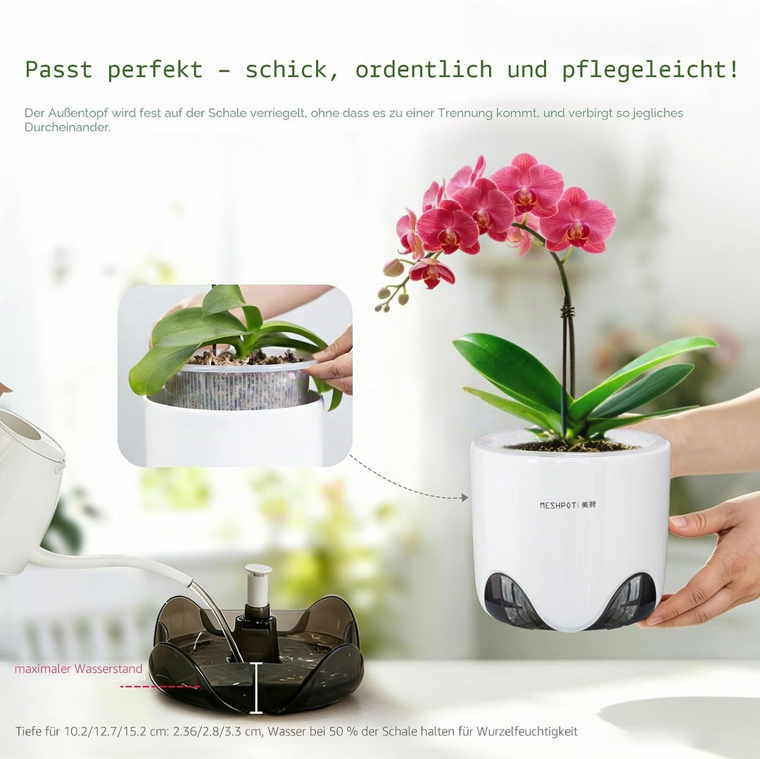 Meshpot Orchideentöpfe mit Löchern zum Umtopfen, 12,7 cm, 2 Stück, doppellagiger Kunststoff-Imitat,